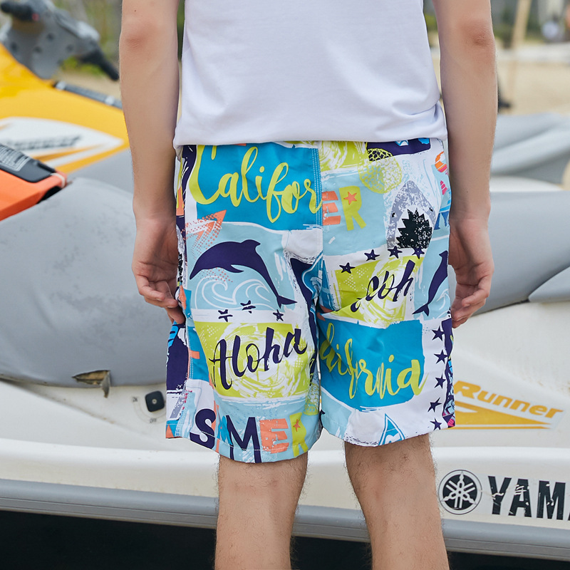 Pantalones cortos de natación casuales junto al mar de la pareja de playa directa de fábrica surf hot spring running shorts de secado rápido Nuevo