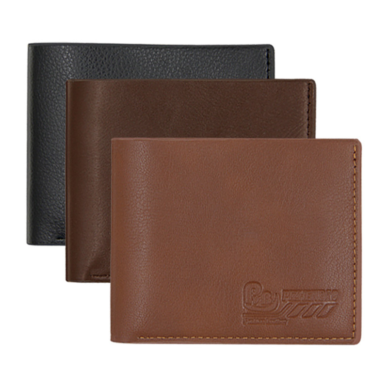 Nuevos hombres cartera corta moda casual simple cartera color sólido gran capacidad pu cambio cartera de los hombres