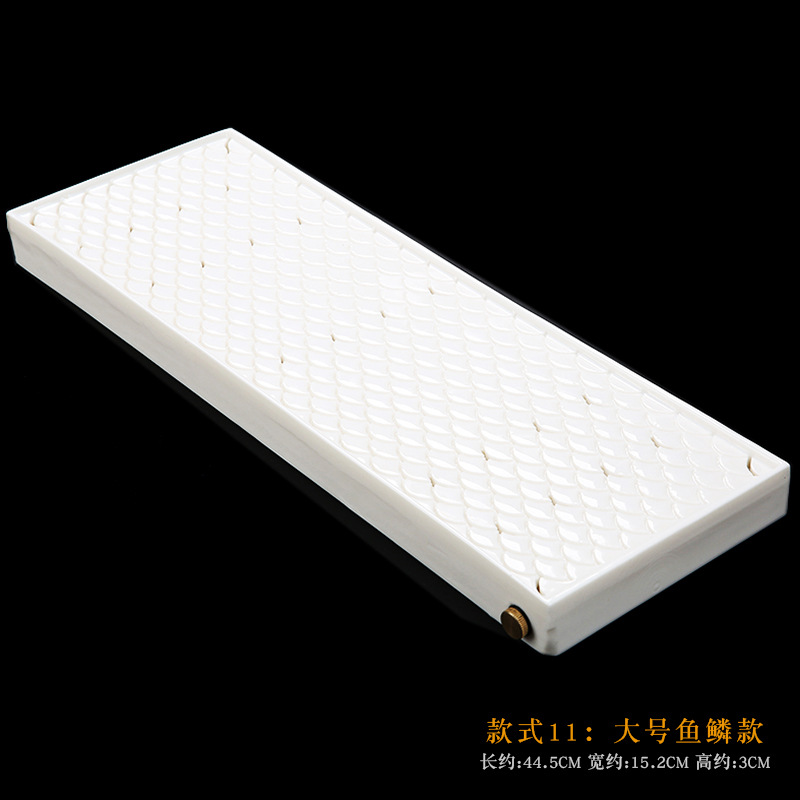 Winjiang dehua bandeja de té de porcelana blanca juego de té de cerámica bandeja de té doméstica té mar rectangular gran mesa de té estilo japonés bandeja de té seco