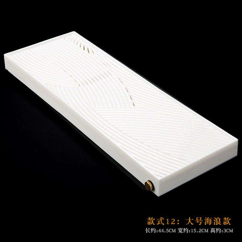Winjiang dehua bandeja de té de porcelana blanca juego de té de cerámica bandeja de té doméstica té mar rectangular gran mesa de té estilo japonés bandeja de té seco