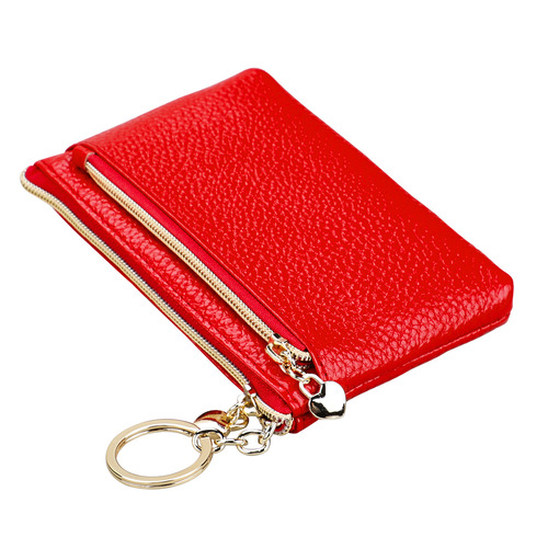 Factory direct sales Taobao new genuine leather women's coin purse car key bag multi-functional compact women's clutch bag