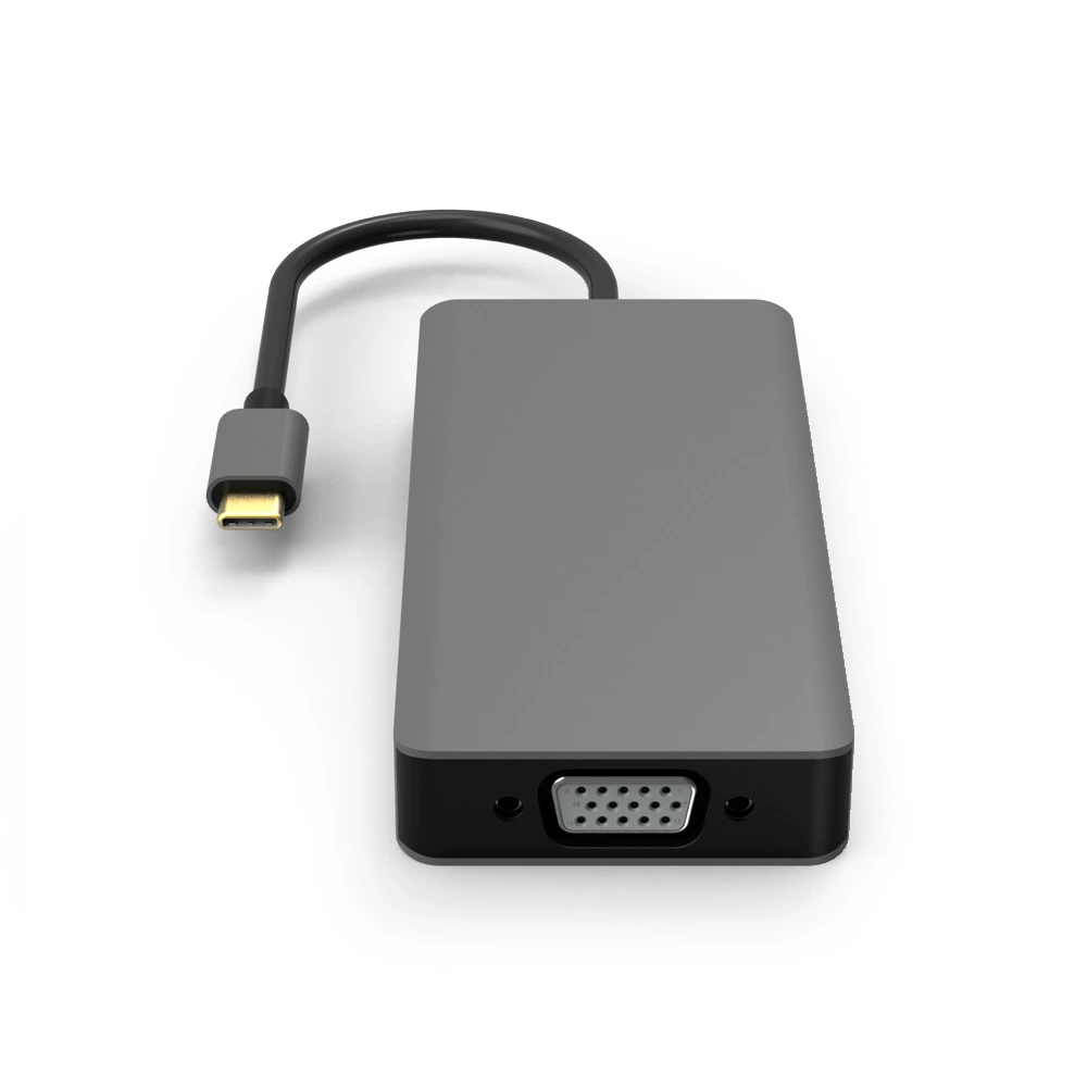 Кроссперчатники универсальный конвертер TYPE C мультитул USB3.1 на HDMI + VGA, одна карта дисплея 3* USB ноутбука док-станция