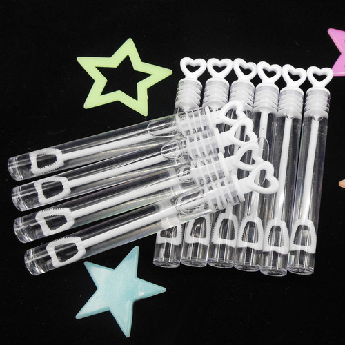 Wholesale holiday wedding love test tube blowable bubble water heart-shaped bubble stick children's toys portable empty bottle