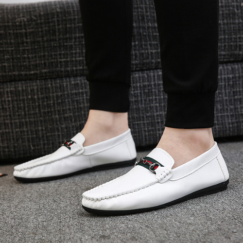 British casual beanie shoes, men's leather shoes, summer breathable trendy sneakers, business men's shoes, white shoes, social shoes