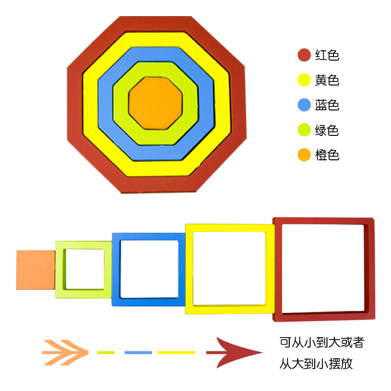 Forma de madera geométrica mano agarre tablero rompecabezas engrosada niños bebé juguetes educativos de madera 1-3 años de edad
