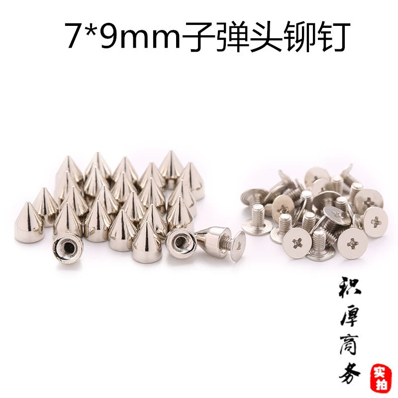 DIY сумка для одежды обувь аксессуары панк ветер шип пуля 7*9,5 мм Заклепка Дьявол угол