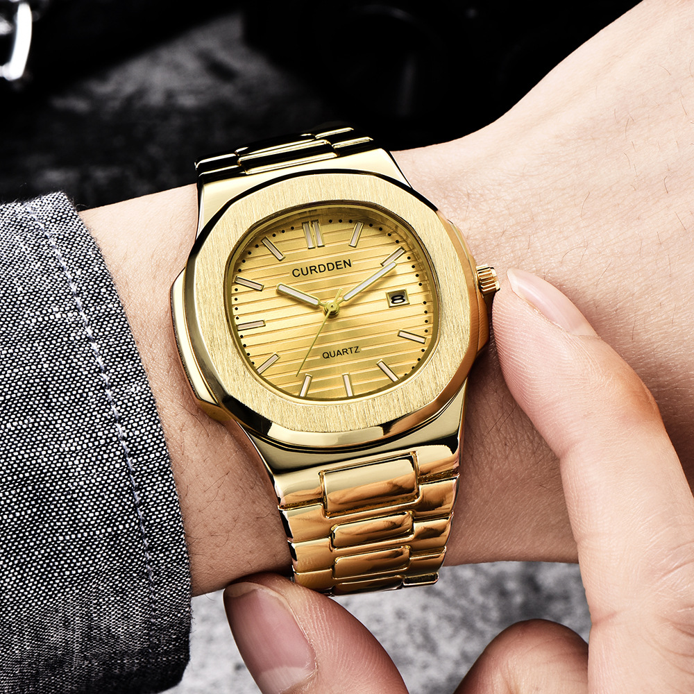 Comercio exterior nuevo reloj de marca hombres WISH moda calendario reloj de cuarzo AliExpress hombres de negocios reloj de una sola pieza de entrega