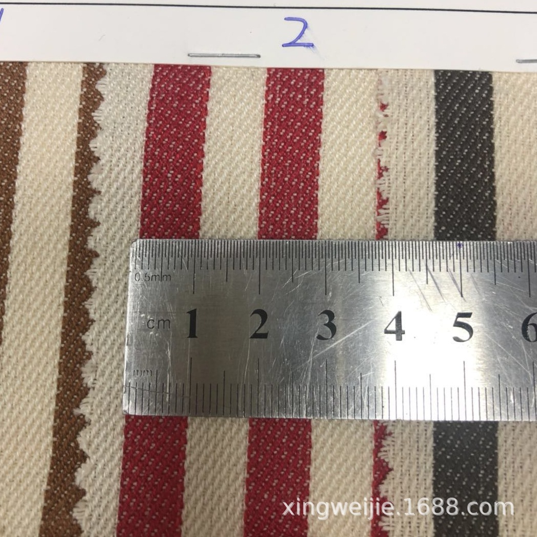 现货供应全棉色织牛仔条纹布 箱包帆布手袋面料等系列