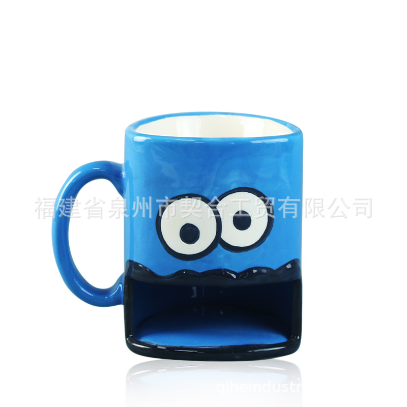 Cerámica tostada nueva taza de café de cerámica creativa desayuno cara tostadas exportación taza de leche