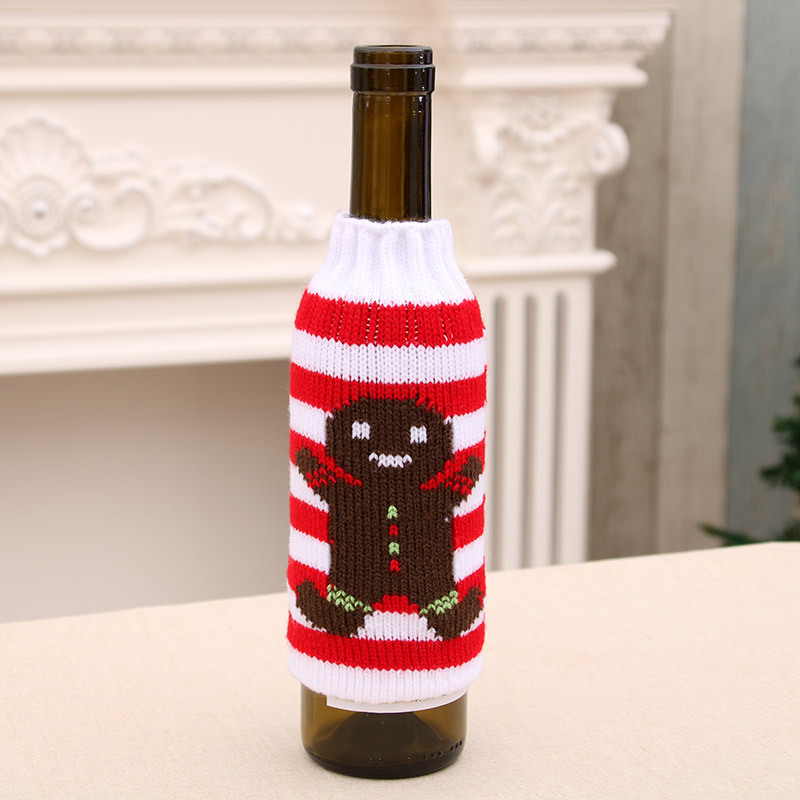 Navidad suministros para el hogar de alta gama de punto de Navidad cubierta de la botella de cerveza de Navidad botella de cerveza decoración cubierta de la botella de vino