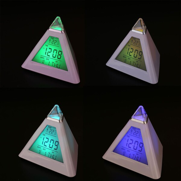 Triangular colorful color change alarm clock creative lazy alarm…