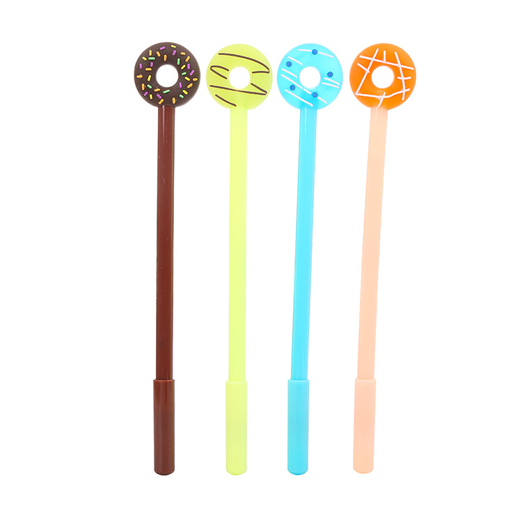 Papelería creativa tercera generación donut gel pluma estudiante de dibujos animados lindo caramelo color agua pluma Oficina firma pluma