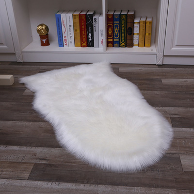 Australian Imitation Wool Sofa Cushion, European-Style Whole Sheepskin-Shaped Carpet for Living Room, Bedroom Bedside Bay Window Plush Carpet Custom-Made