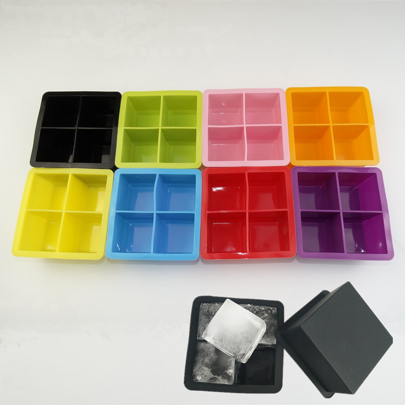 Square Whiskey Special 4 Large Ice Cube Silicone Ice Mold Ice Maker Ice Mold 4.5cm Cube