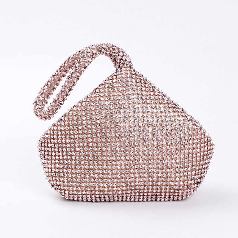 Bolso de noche de estilo europeo y americano de las mujeres incrustadas en diamantes Bolso transfronterizo de diamantes de imitación de moda bolso cosmético portátil mina bolsa