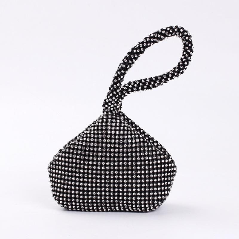 Bolso de noche de estilo europeo y americano de las mujeres incrustadas en diamantes Bolso transfronterizo de diamantes de imitación de moda bolso cosmético portátil mina bolsa