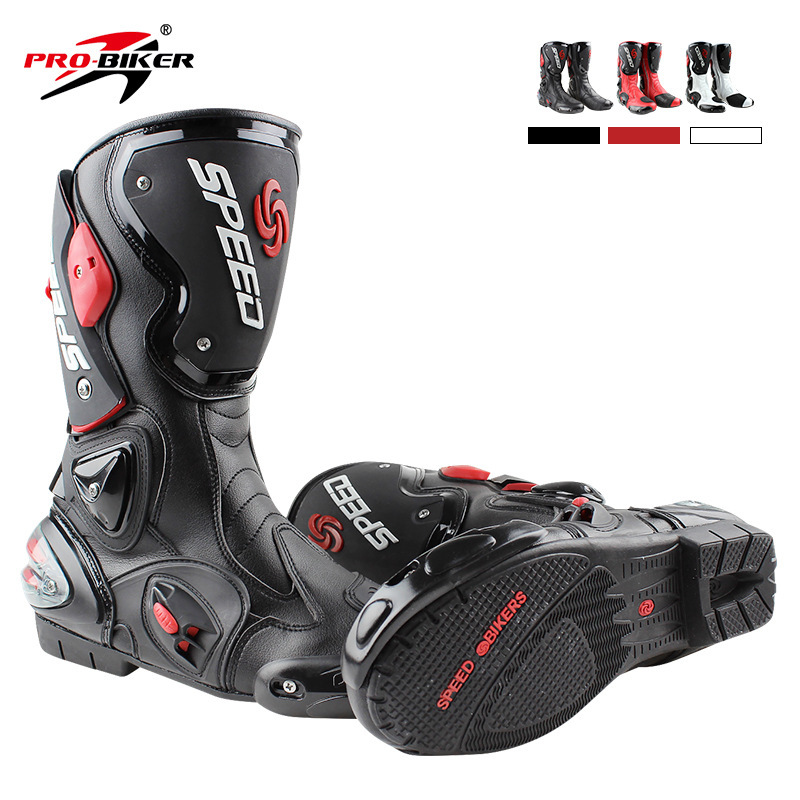 Pro-Biker Speed Motorcycle Shoes Racing Boots Off-Road Boots Competition Shoes Off-Road Knight Boots for Men and Women