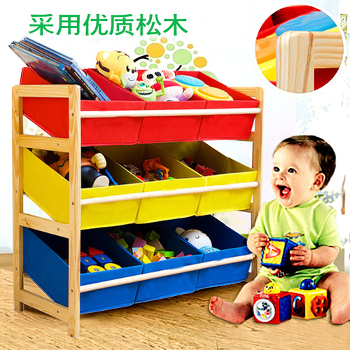 Solid Wood Children's Toy Rack Toy Storage Rack Toy Organization Rack Toy Display Rack Toy Storage Box Toy Cabinet