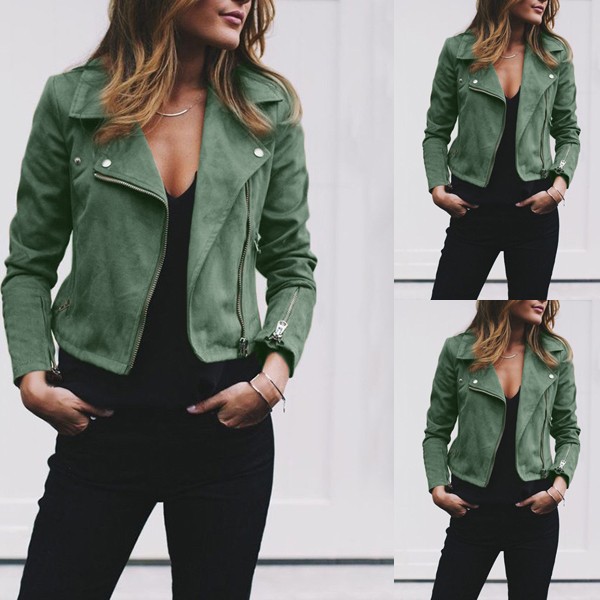 2019wish Amazon AliExpress autumn and winter new women's lapel oblique zipper short women's top