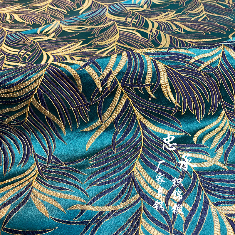 织锦缎丝绸服装旗袍面料工艺品桌旗装饰针灸包布料杨柳树不掉色