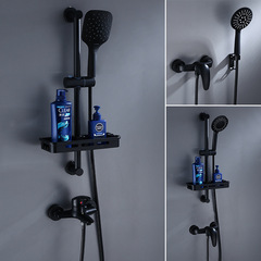 黑色民宿花灑浴室淋浴器龍頭 增壓式衛生間酒店全銅仿古花灑套裝