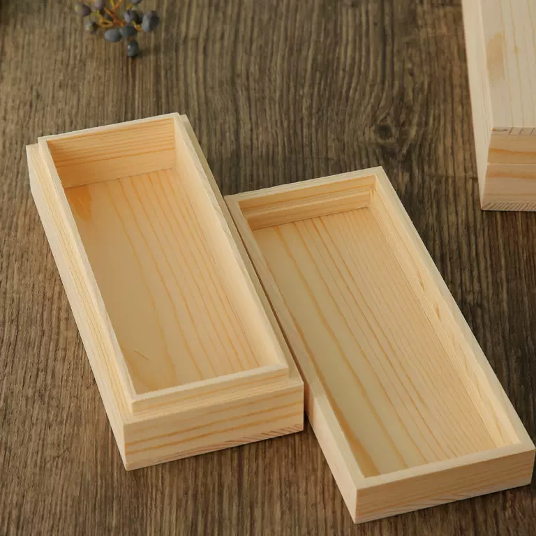 曹县木盒定做松木长方形天地盖木盒定制桌面收纳盒木质木盒子礼盒