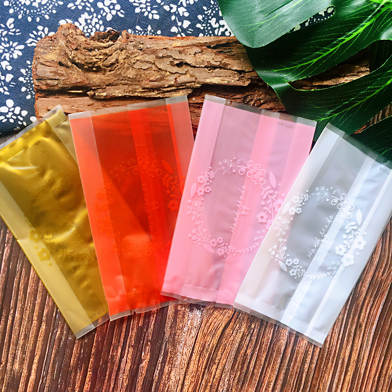 50克花环中秋月饼包装袋/烘焙食品袋蛋黄酥袋子曲奇饼干袋100个