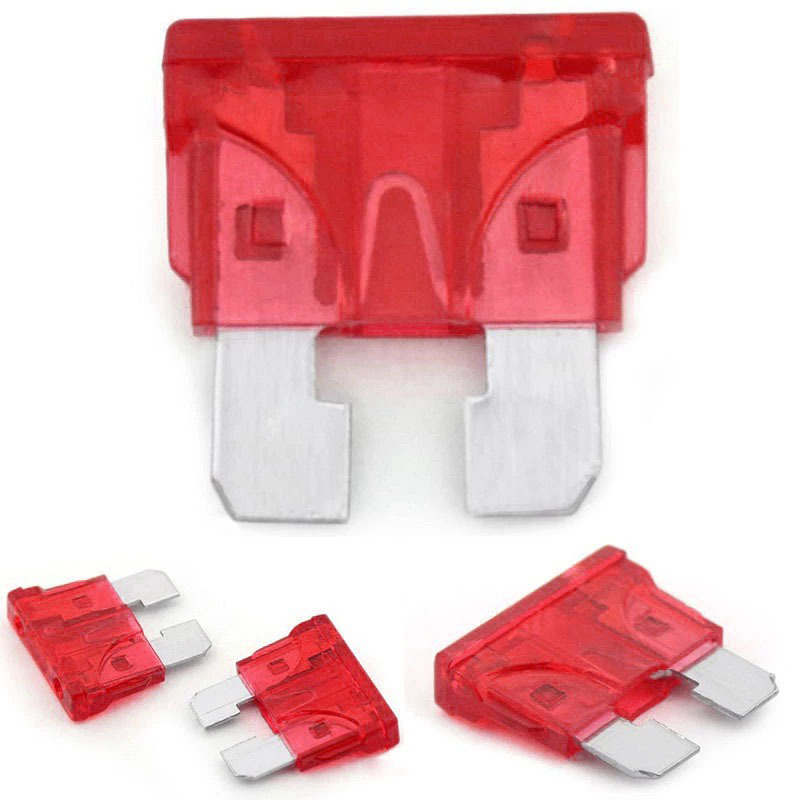 直销  汽车保险丝中片 中号10A 红色保险插片 氙气灯保险管插片