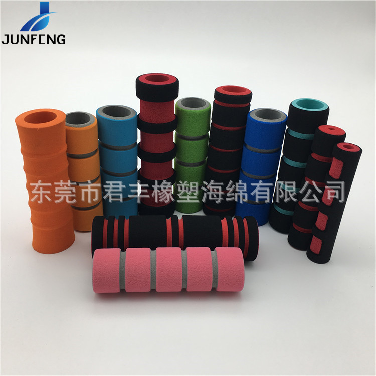 高密度nbr海绵握把护套磨面沟槽不锈钢手把套管NBR橡塑文体用具