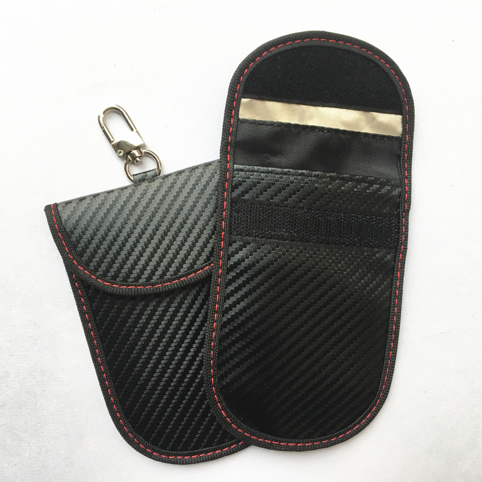 Nueva fibra de carbono llavero coche RFID blindaje caso clave anti-magnético señal de blindaje anti-desmagnetización caso clave