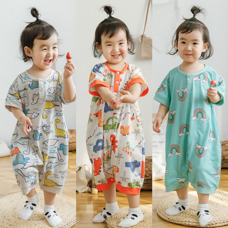 Huxibei summer sleeping bag leg sleeping bag thin mesh short sleeve summer new baby air conditioning room kick-proof quilt generation