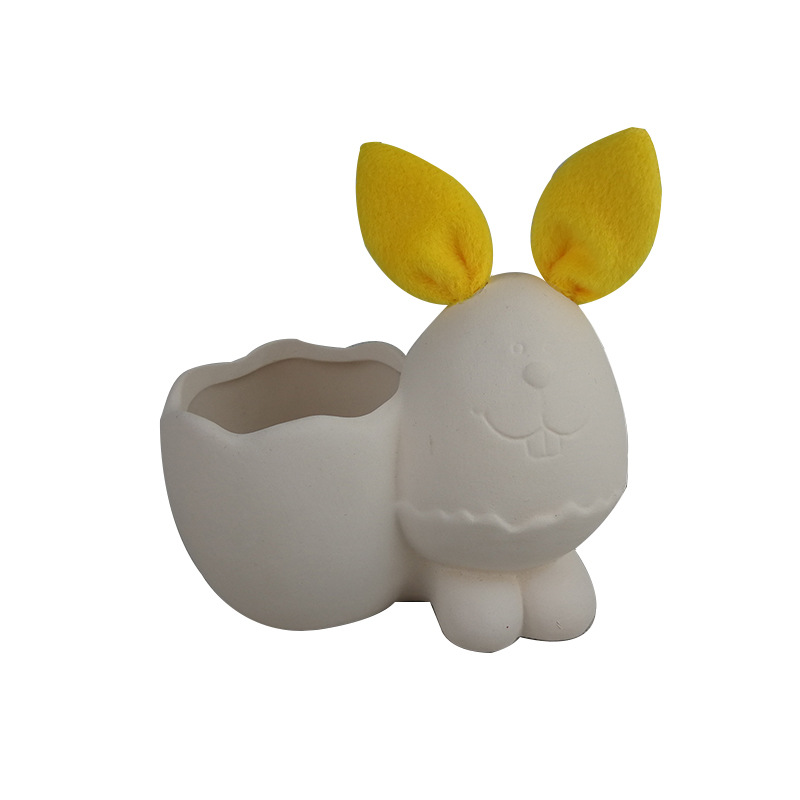 Inventario al por mayor de cerámica simple embrión azul porcelana puzzle niños pintados embrión blanco inventario DIY fábrica de adornos directos