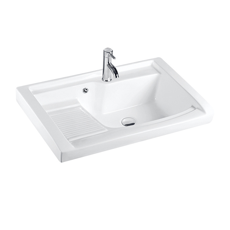 Producción al por mayor lavabo de cerámica con lavabo gabinete lavabo de lavandería cuenca profunda cuenca fabricante 8080D