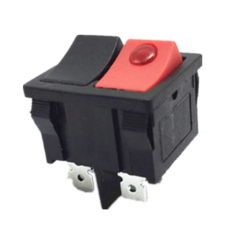 供应KCD5船型开关带灯开关一边猫眼一边复位双联五脚开关21*24mm