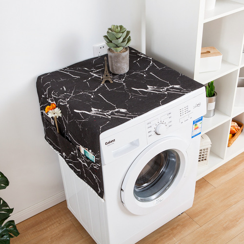Black marble print refrigerator dust cover single door refrigerator cover cloth washing machine cover towel drop shipping