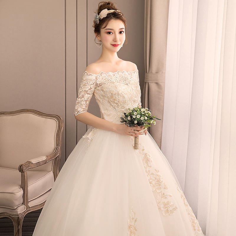 Vestido de Novia Ligero para Mujer, Estilo Francés 2026, Hombros Descubiertos, Estilo Bosque Súper Romántico, Cola Larga Simple