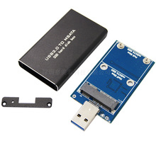 MSATA转SSD固态USB3.0直插式无线硬盘盒mini pci-e转usb转接卡ASM