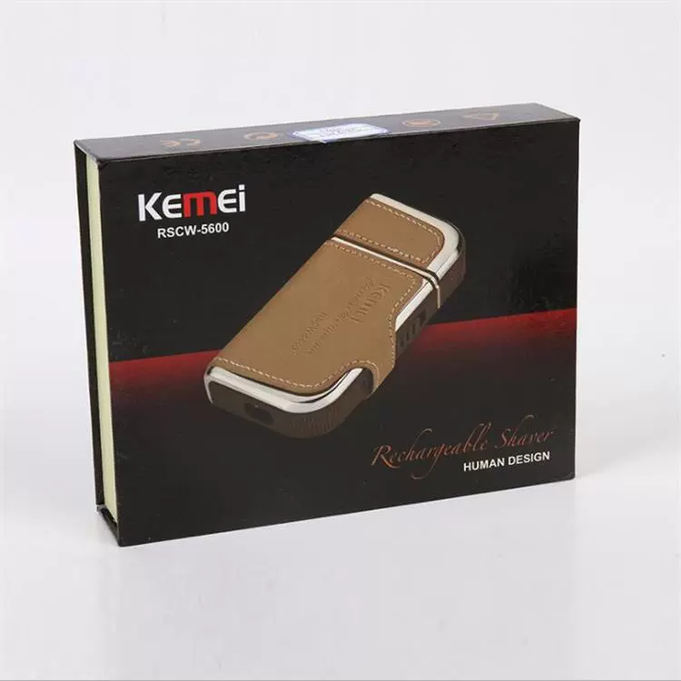 Портативная электробритва KEMEI (科美) в кожаном корпусе, модель KM-5600, зарядная