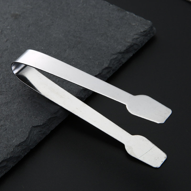 En stock clip de comida de acero inoxidable boca cuadrada pequeño clip de azúcar flor de ciruelo clip de hielo Hotel servilleta clip mini vajilla para niños