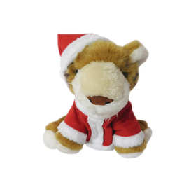 工厂定制毛绒玩具动物圣诞帽坐姿老虎毛绒公仔玩偶礼品玩具娃娃