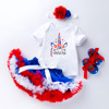 Children's cartoon bodysuit, footwear, set, 0-2 years, with short sleeve, tutu skirt, 4 piece set, children's clothing