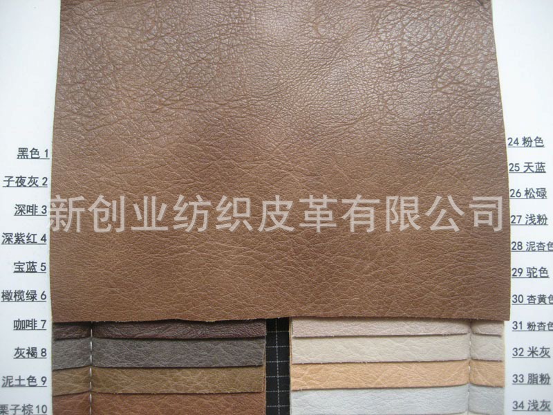 复古双色仿古革皮革工艺品包装盒皮革半PU软皮沙发革现货批发