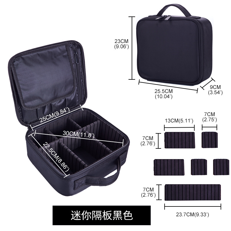 Mini Travel Storage Partition Cosmetic Bag Multifunctional Portable Cosmetic Case Small Size Double Layer Toiletry Bag