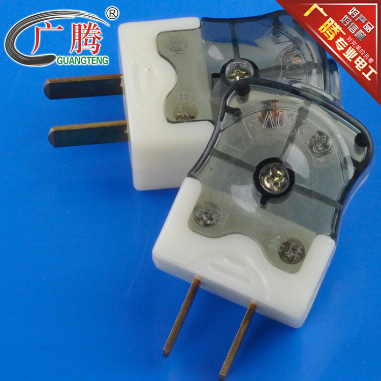 广腾D47 乳白色固定二极插头