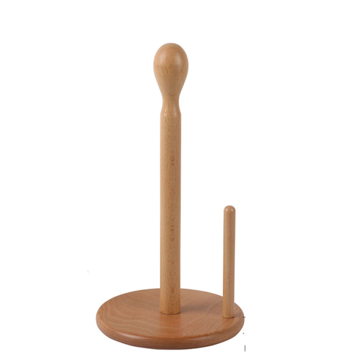 Soporte de papel de cocina de madera absorbente de aceite rollo de papel base creativo estante de papel vertical de haya