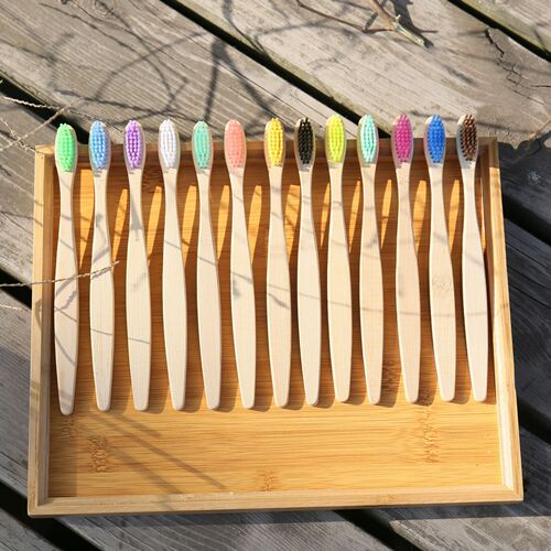 Hotel disposable toothbrush adult soft charcoal toothbrush flat toothbrush bamboo toothbrush bamboo handle toothbrush bare brush