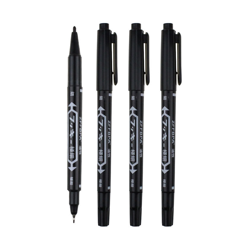Factory direct sales of small double-ended oil-based markers, 120mm markers, outlining pens, children's drawing markers.