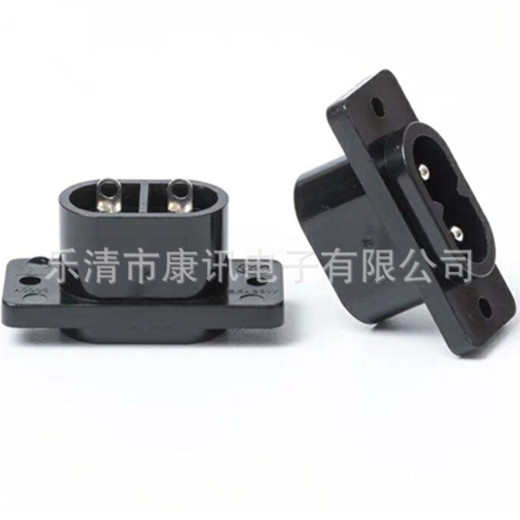 AC电源插座AC007 8字插座DB-6 尺寸14.5*34 带螺丝孔