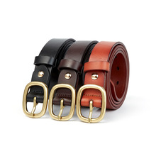 定制头层牛皮皮带针扣皮带女韩版女款真皮皮带休闲百搭女士腰带