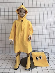 Children's Raincoat Baby Unisex Fashion Waterproof Windbreaker Fabric with Small Dinosaur Zipper Rain Poncho Set for Wholesale